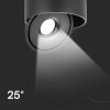 Oprawa natynkowa downlight V-TAC 28W uchylna CRI90 CCT czarna VT-2833 3000K-4000K-6400K 2500lm
